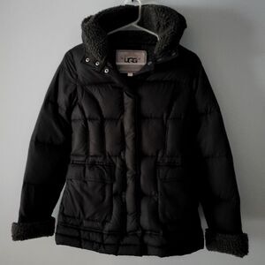 Ugg Australia Black Hooded Down/Duck/Feather Insulated Puffer Jacket Size S
